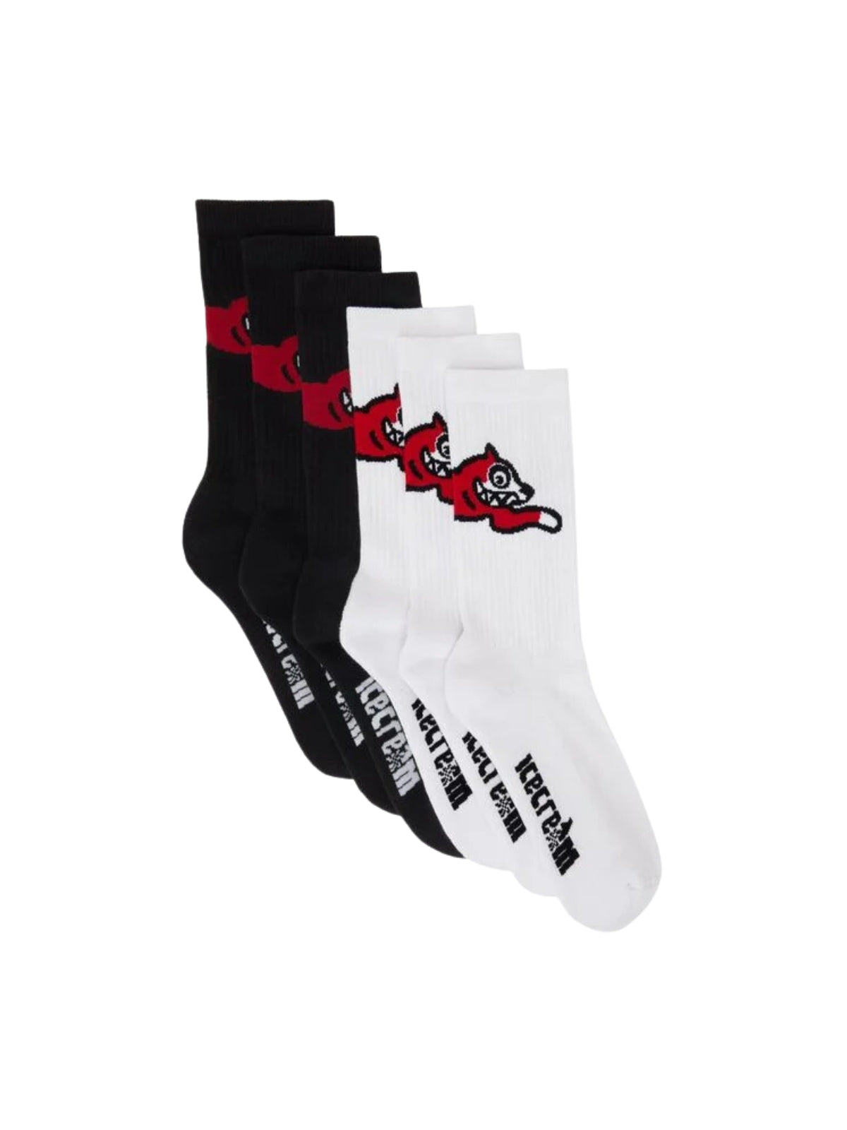 Icecream Socks 6Pack Running Dog White-Black-AL Capone Premium
