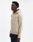 Kenzo Zip Up Hoodie Elephant Logo Beige