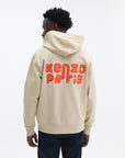 Kenzo Zip Up Hoodie Elephant Logo Beige