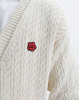 Kenzo Cardigan Boke Flower Knit Loose Fit Ecru