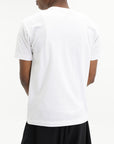 Comme Des Garcons T-Shirt Red Emblem Mesh White