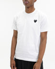 Comme Des Garcons T-Shirt Black Emblem Mesh White