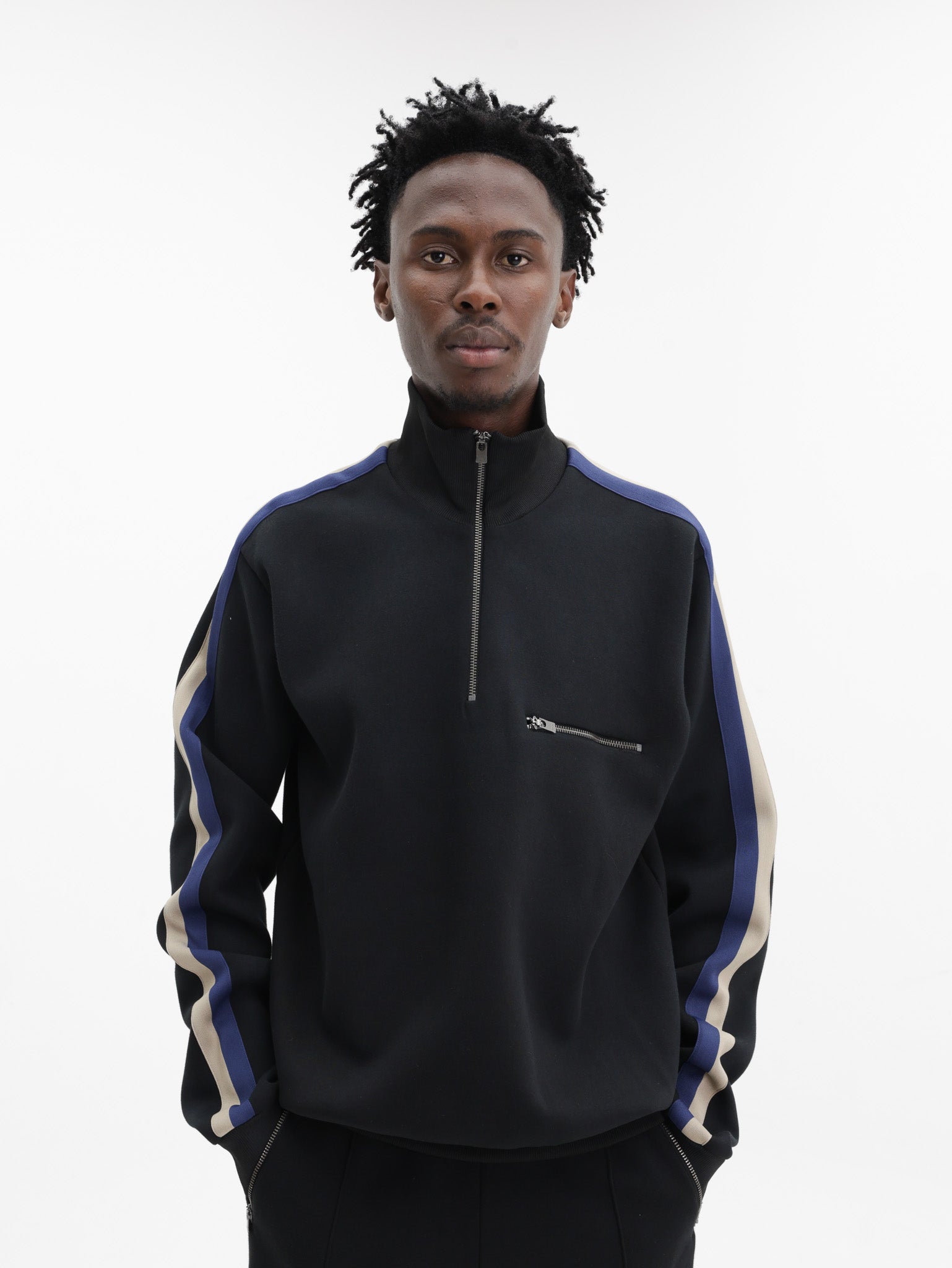Maison Margiela Taped Half Zip Sweatshirt Black - AL Capone Premium