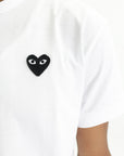 Comme Des Garcons T-Shirt Black Emblem Mesh White