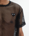Comme Des Garcons T-Shirt Black Emblem Mesh Black