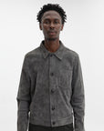 Ami Jacket Suede Leather Stone Grey