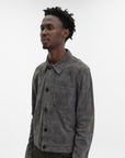 Ami Jacket Suede Leather Stone Grey