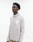 Ami Sweater Turtleneck Logo Grey