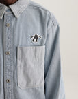 Aape Shirt Logo Long Sleeve Light Blue