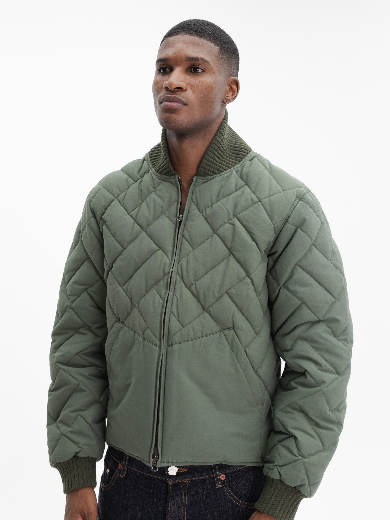 き*可様 AL KAPONE Kenzo Jacket Quilted Weave Khaki - AL Capone Premium