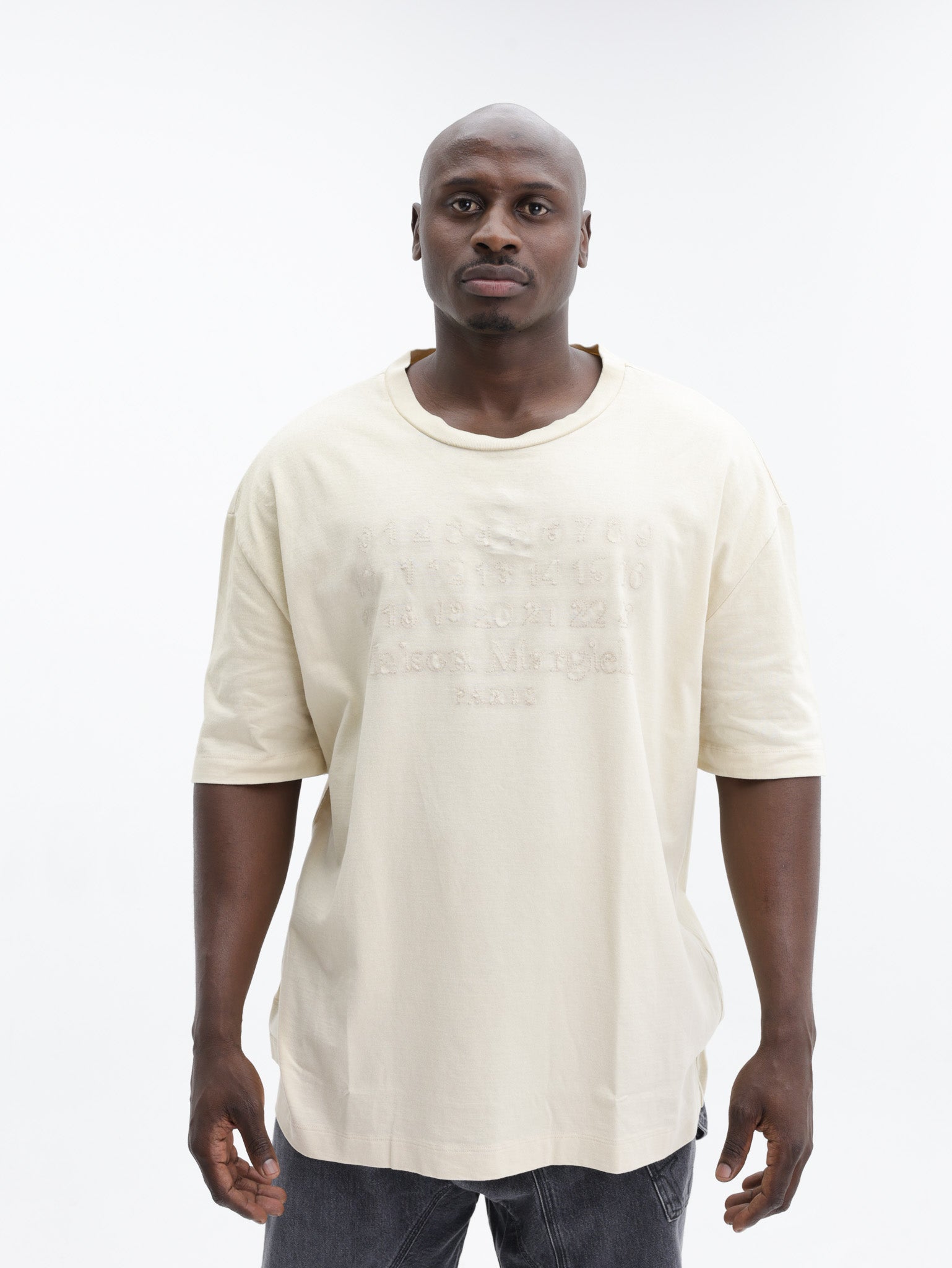 Maison Margiela Embroidered Logo T-Shirt Beige - AL Capone Premium