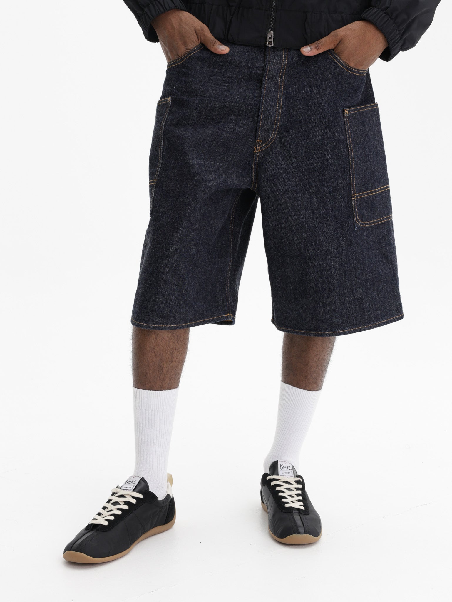 Kenzo Denim Shorts Cargo Monkey Blue Denim - AL Capone Premium