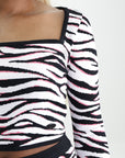 Chiara Ferragni Crew Zebra Crop Black-White-Pink