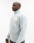 Ami Turtleneck Logo Powder Blue