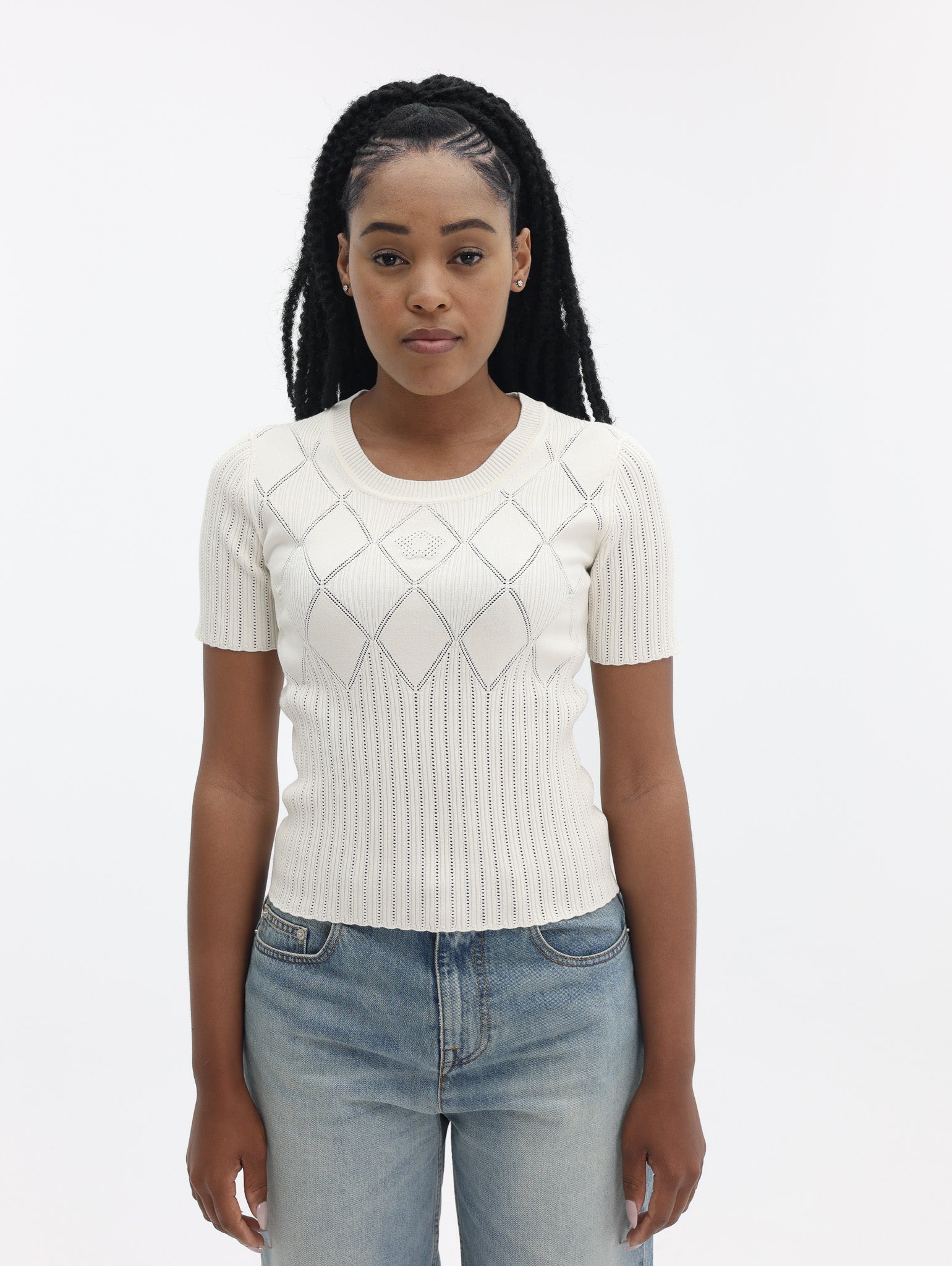 Kenzo Top Knitted SS Off White-AL Capone Premium