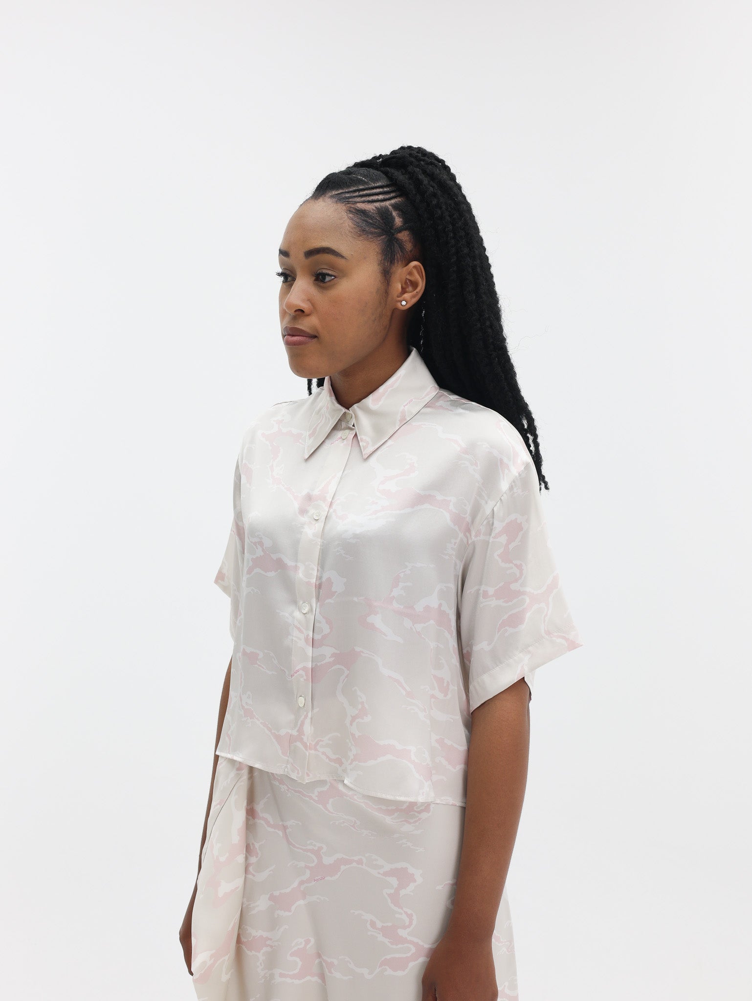 Kenzo Shirt SC Woven Silk Pearl Grey-AL Capone Premium