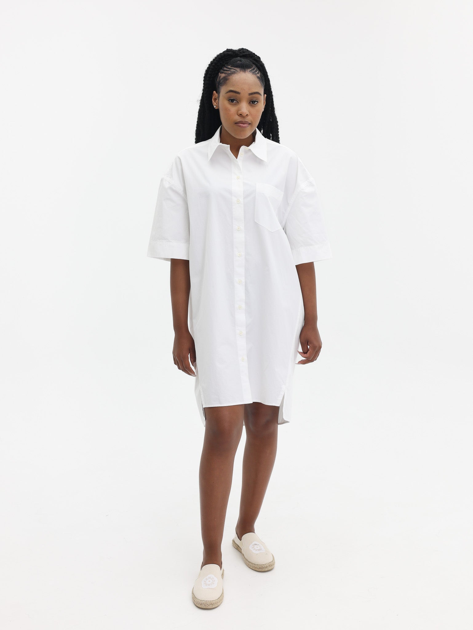 Kenzo Dress Woven Cotton White-AL Capone Premium