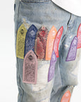 Who Decides War Jeans Patch Arched Repaired Distressed Denim Multi