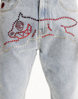 Ice-cream Jeans Crystal Dog Denim Light Wash