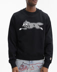 Ice-cream Sweater Glitter Running Dog Black
