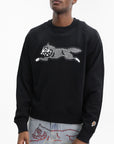 Ice-cream Sweater Glitter Running Dog Black