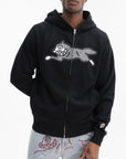 Ice-cream Hoodie Glitter Running Dog Black