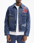 Ice-cream Jacket Red Embrioded Logo Medium Wash