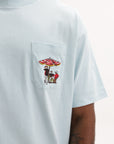 Drole De Monsieur T-Shirt Pocket Print Light Blue