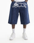 Ice-cream Shorts White Dog Logo Denim Medium Wash