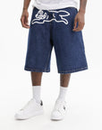 Ice-cream Shorts White Dog Logo Denim Medium Wash