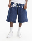Ice-cream Shorts White Dog Logo Denim Indigo