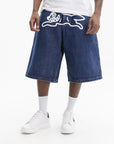 Ice-cream Shorts White Dog Logo Denim Indigo