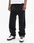 Ice-cream Jeans Dog Embroided Logo Black