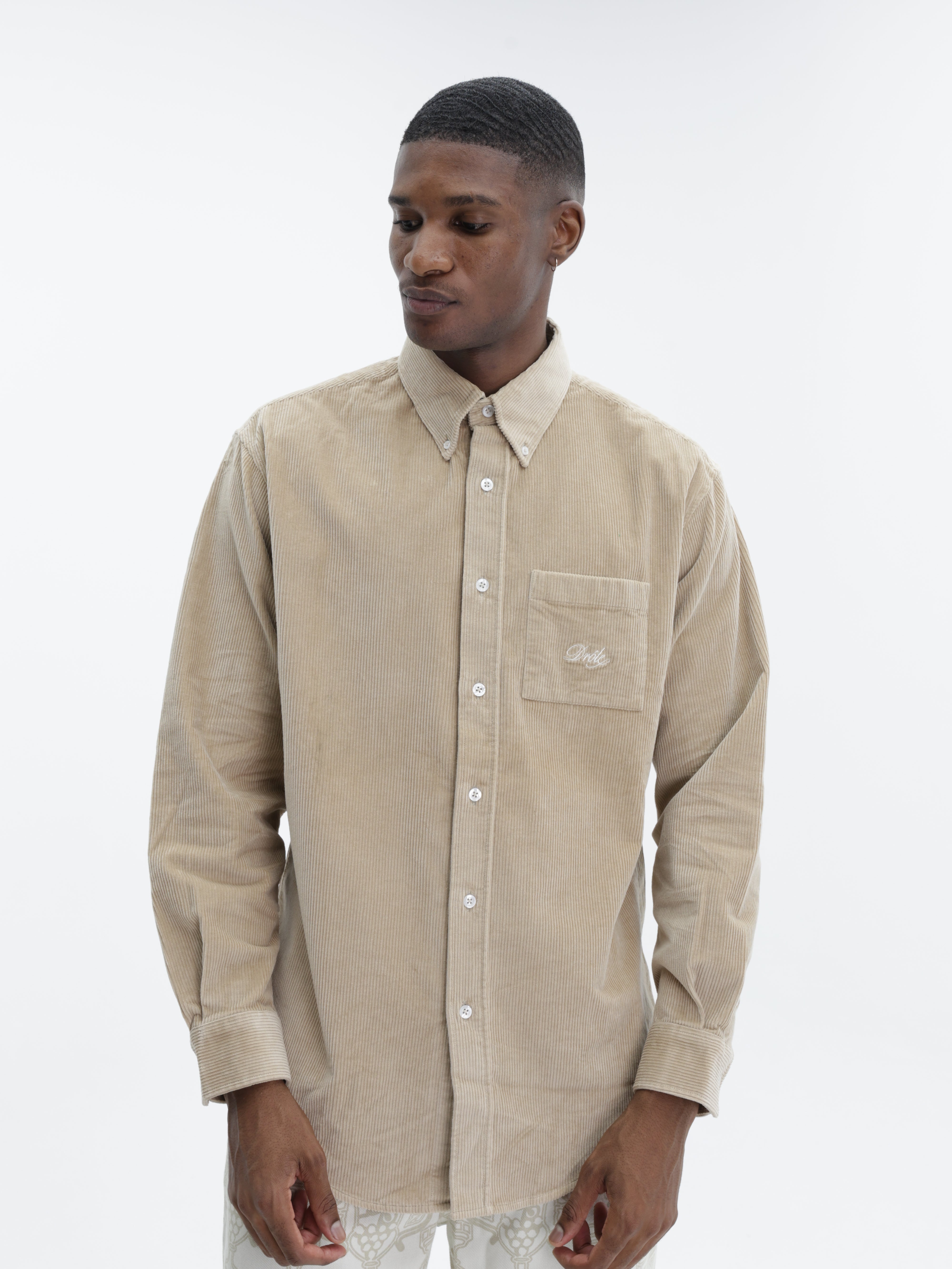Drole De Monsieur Shirt Corduroy Beige – AL Capone Premium