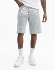 Ice-cream Shorts White Dog Logo Denim Dark Wash