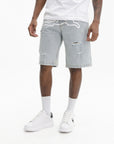 Ice-cream Shorts White Dog Logo Denim Dark Wash