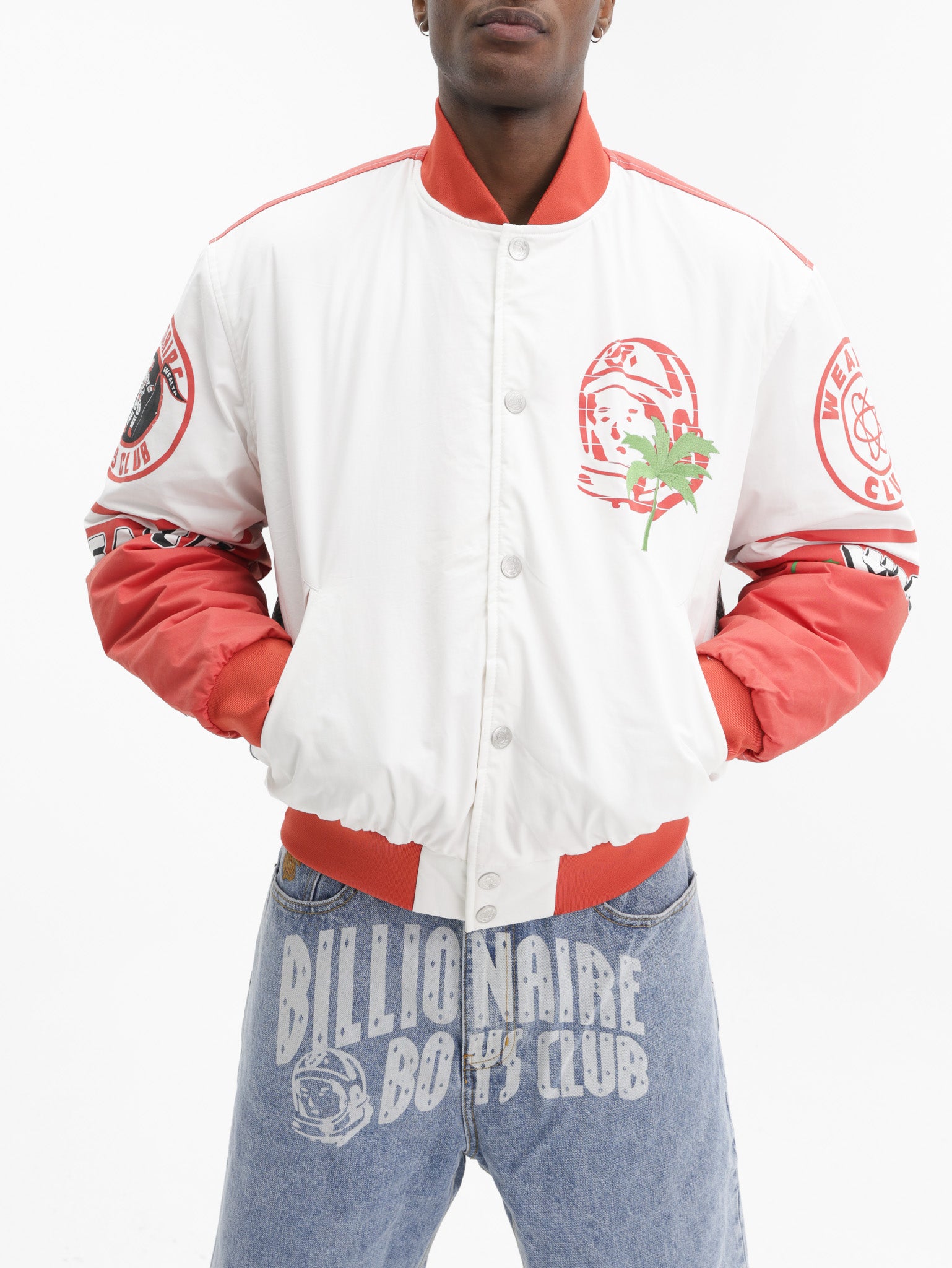 Billionaire Boys Club Jacket Stadium Bomber White/Red – AL Capone