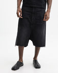 Maison Margiela Shorts Loose Thread Denim Black