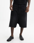 Maison Margiela Shorts Loose Thread Denim Black