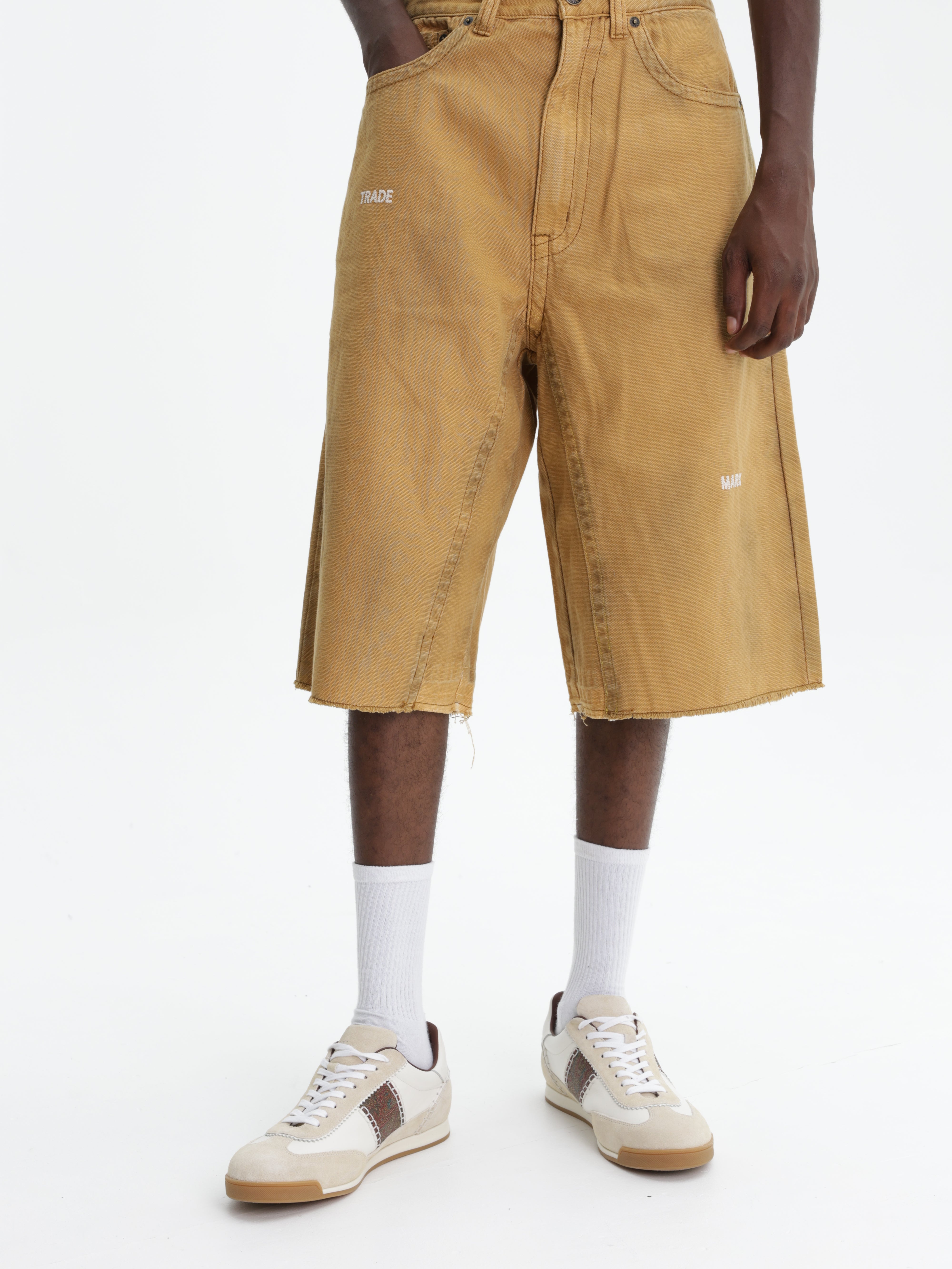 Aape Shorts Trade Mark Denim Light Beige - AL Capone Premium