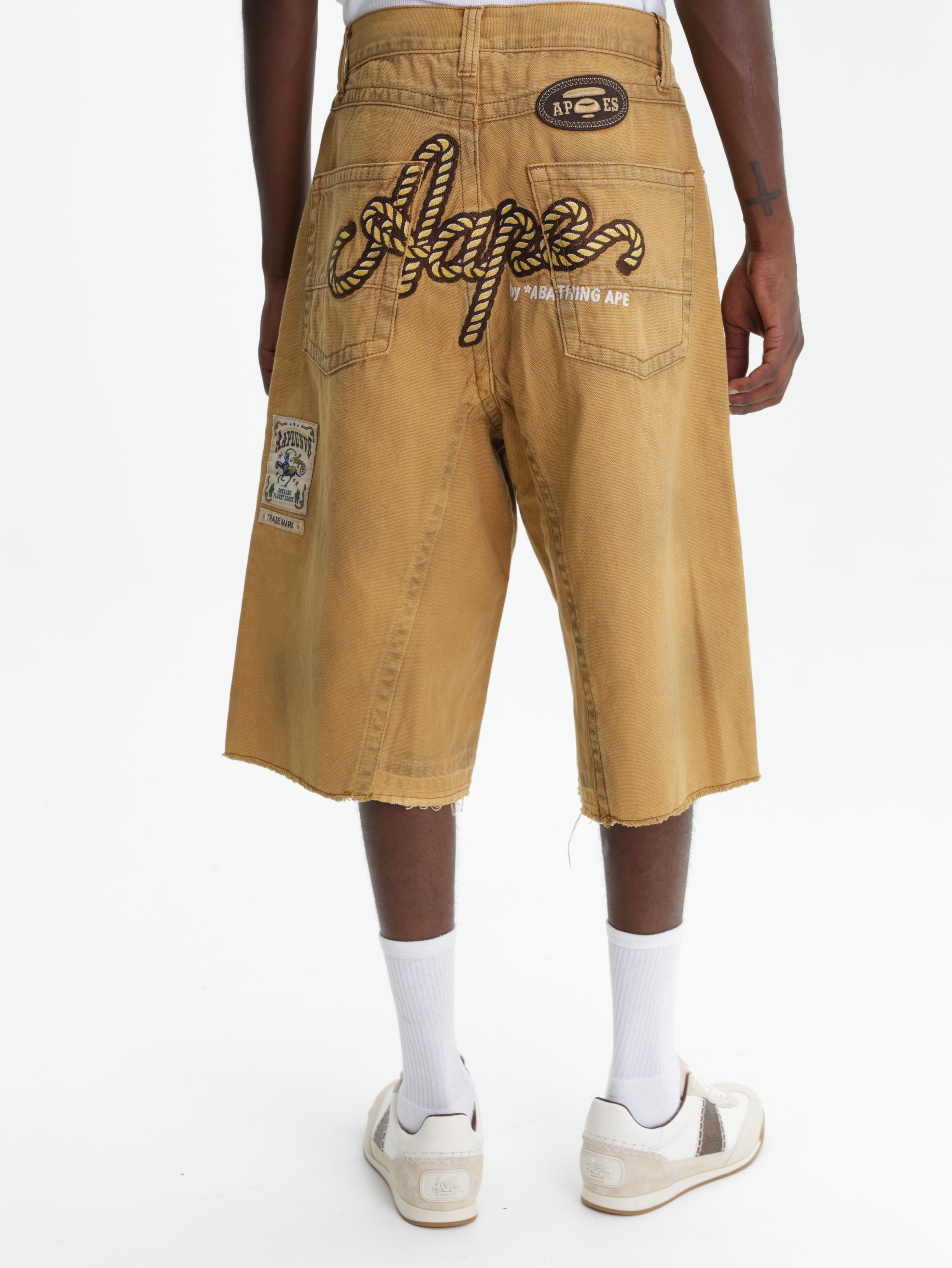 Aape Shorts Trade Mark Denim Light Beige - AL Capone Premium