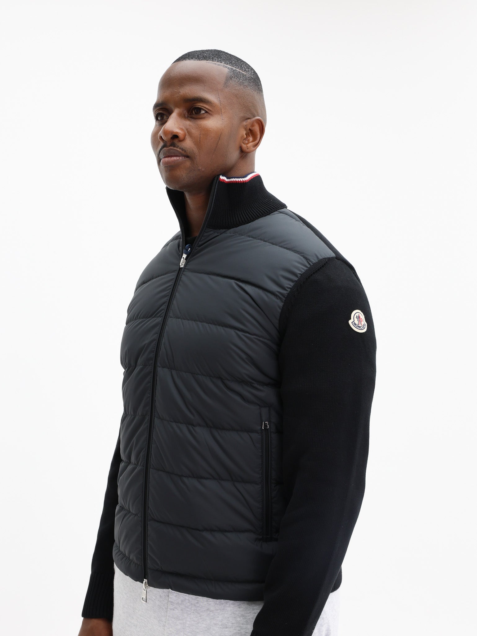 MONCLER BLACKジップアップジャケット Moncler ジップアップ シャツジャケット | ブラック | FARFETCH JP