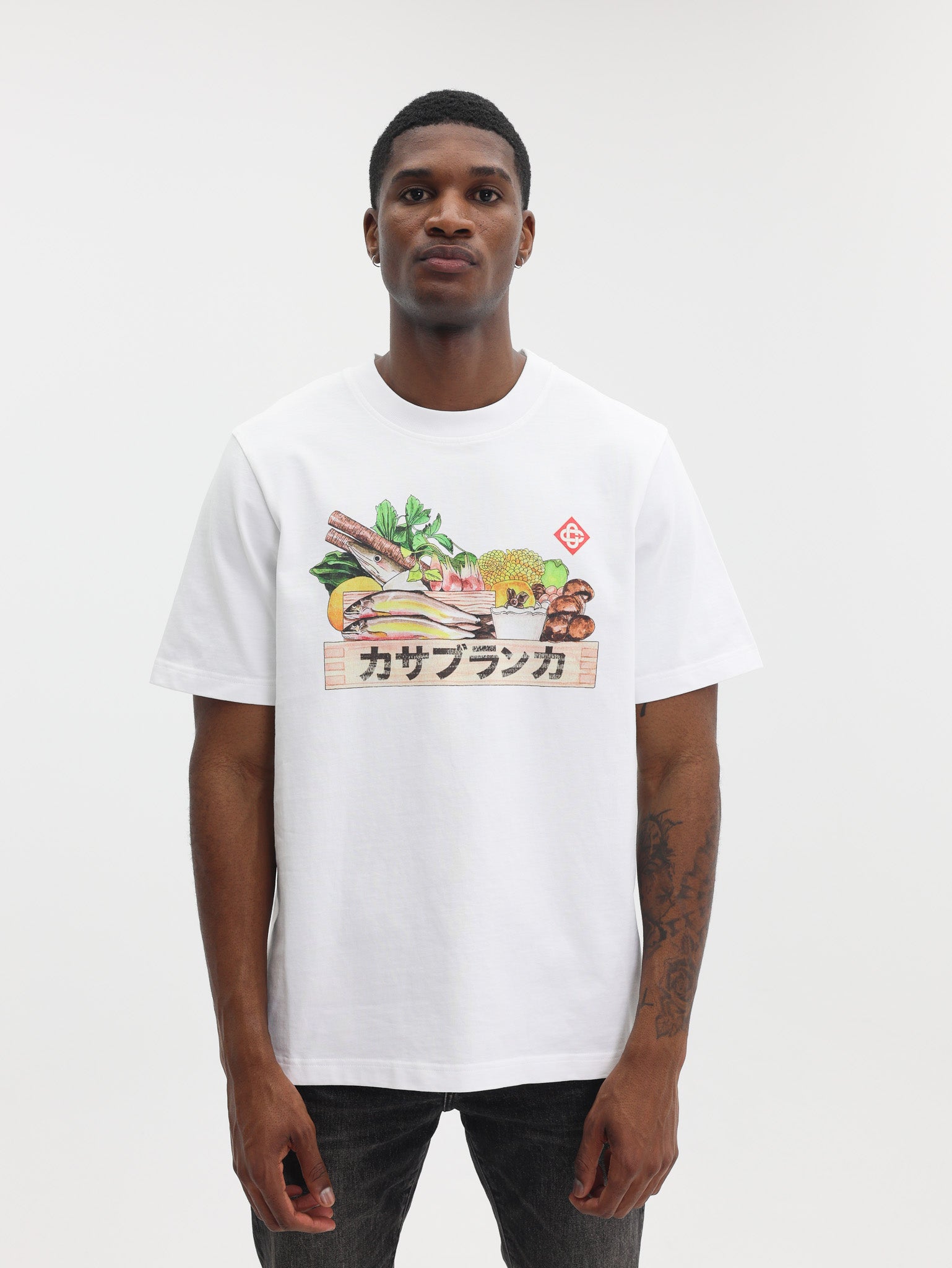 Casablanca T-Shirt Ingredients Print White – AL Capone Premium