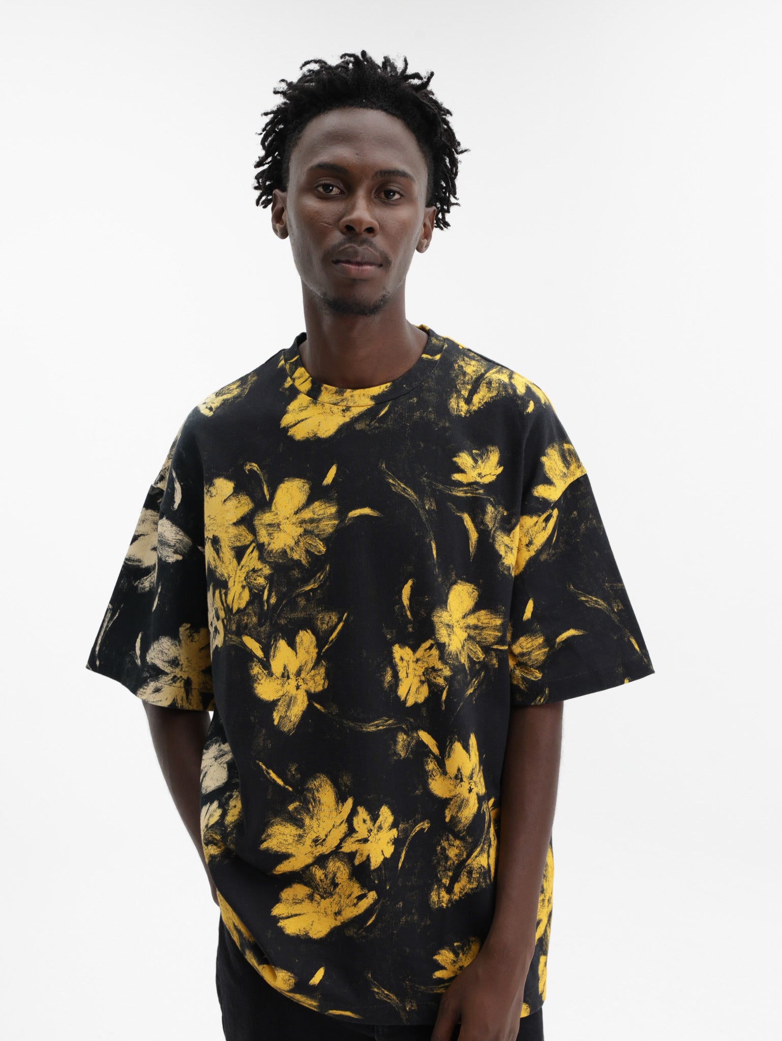 Jil Sander T-Shirt Floral Gold-Black - AL Capone Premium