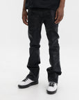 Purple Jeans Coated Flare Black