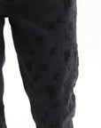 Purple Jeans Beaded Monogram Black