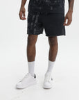 Purple Shorts Hwt Fleece Raw Hem Black