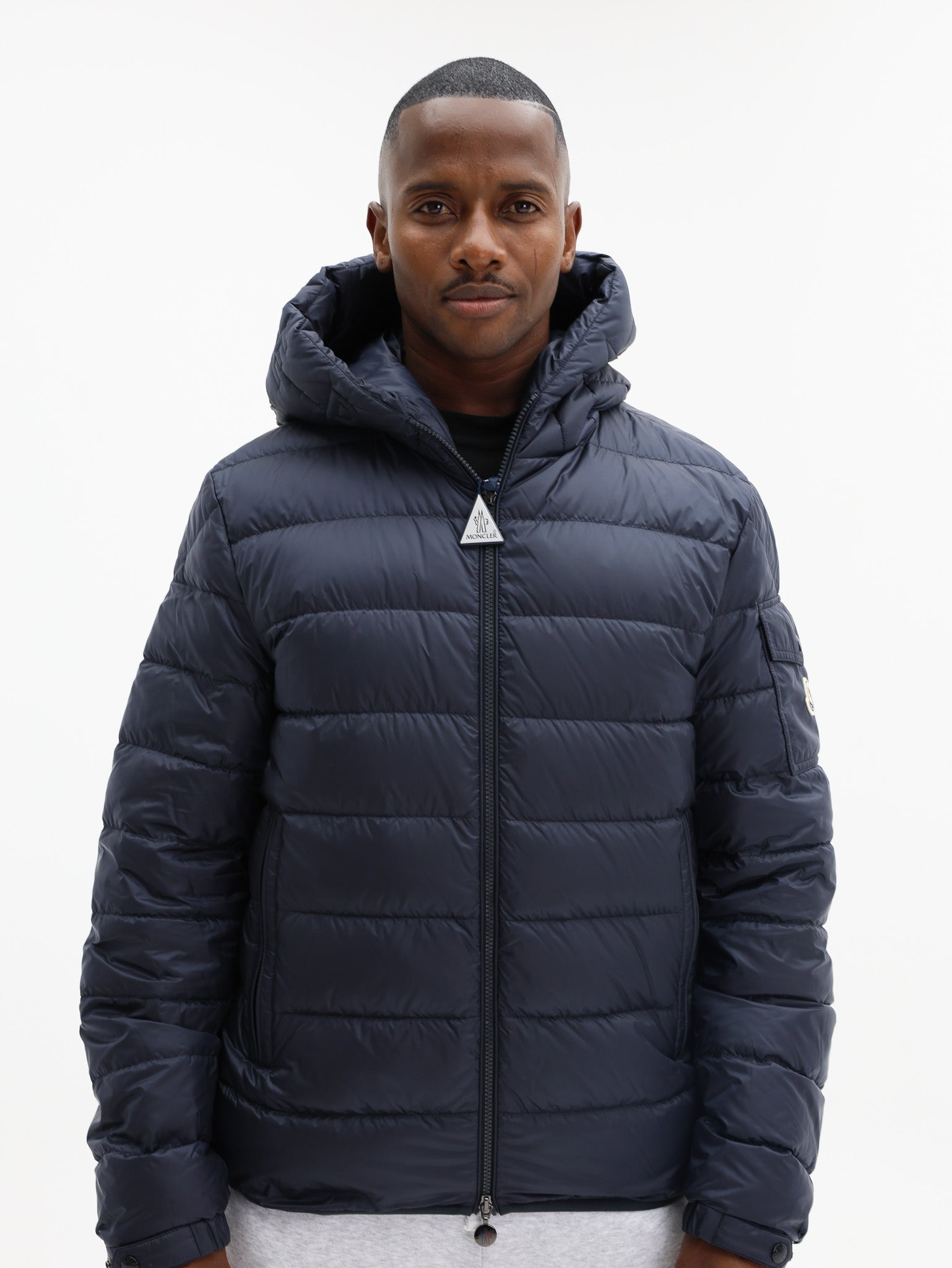MONCLER ネイビー フードジャケット Moncler Jacket Najan Puffer Black - AL Capone Premium