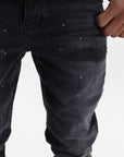 Purple Jeans Skinny Flock Dipped Black