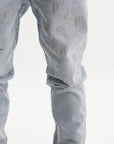 Purple Jeans Beaded Monogram Indigo